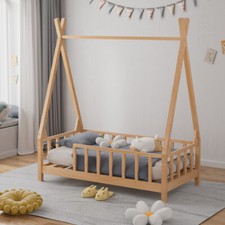 Kids Single Floor Beds Pine