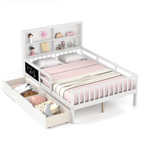 Double wooden kids bed - wooden,