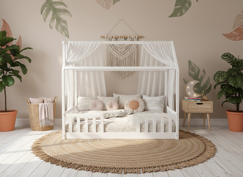 White montessori house bed - montessori,