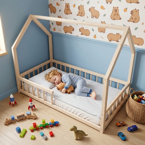Handmade house bed for kids - bed,