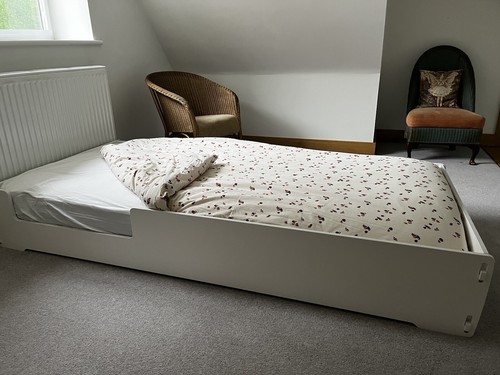 White solid wood - white, floor