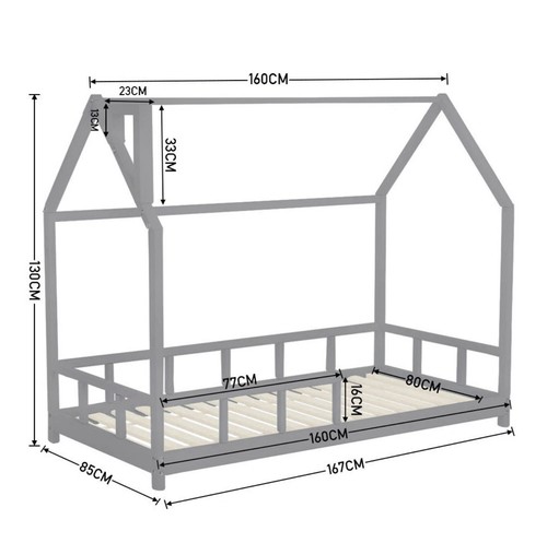 Kid house bed - house, frame